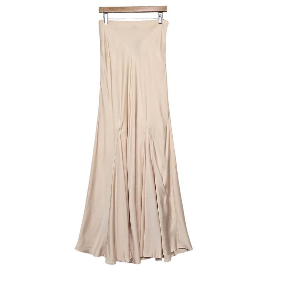 J.Crew Collection Warm Sand Godet Maxi Skirt BW013 Womens 8 NWT